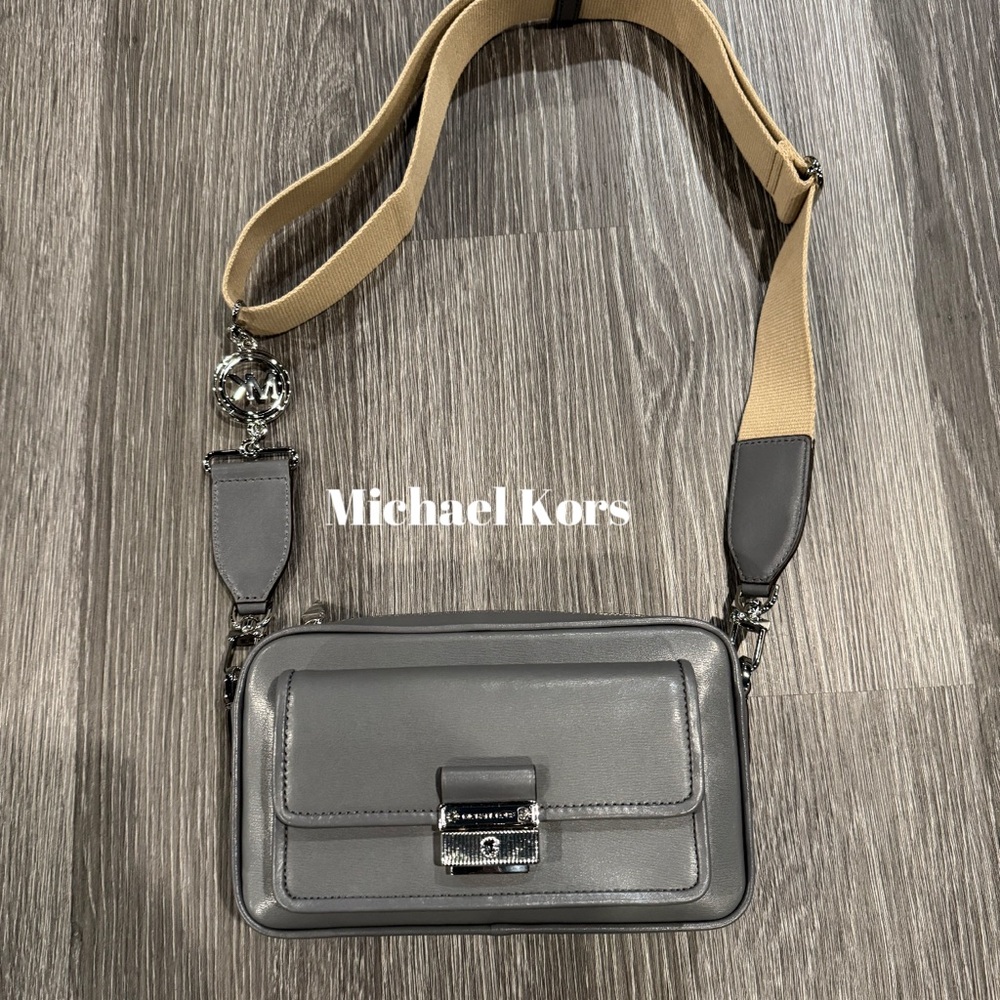 Michael Kors Gray and Tan Shoulder Bag